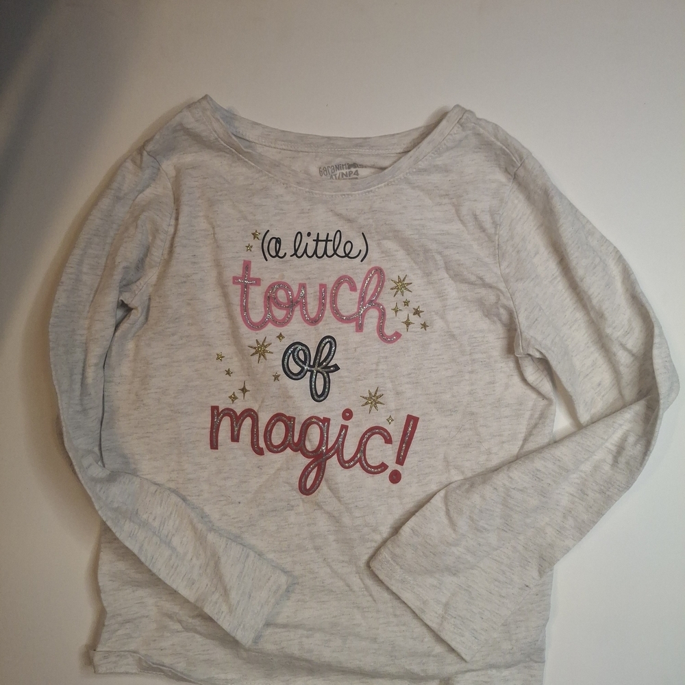 Kids Long Sleeve Shirt - Gray with Pink and Gold Accents
